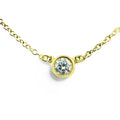 【美品】TIFFANY ティファニー バイザヤード エルサ ペレッティ K18 YG 750 ダイヤモンド 一粒 イエローゴールド ネックレス ペンダント アクセサリー 箱