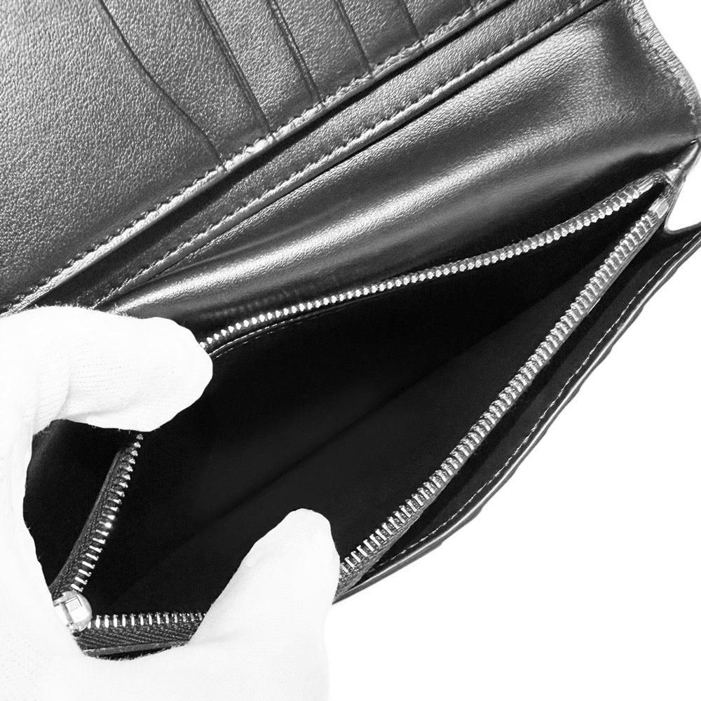 【未使用・展示品】セリーヌ CELINE バーティカル ウォレット 二つ折り 長財布 コイン ケース カード レザー ブラック 黒 10C863BEN 箱付