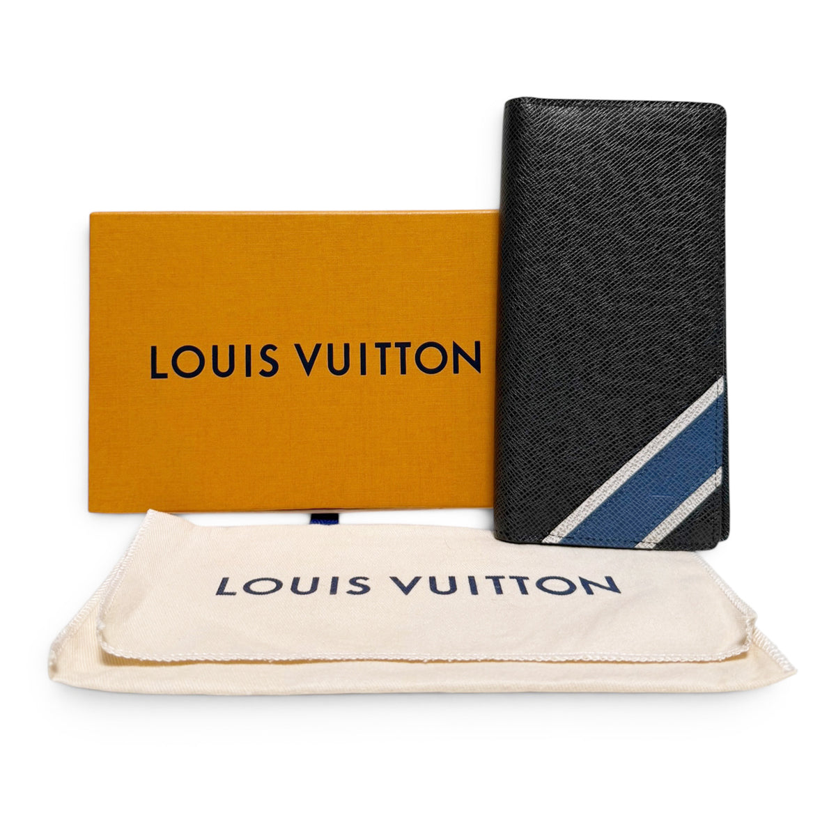 【未使用・保管品】ルイ ヴィトン LOUIS VUITTON ポルトフォイユ ブラザ 二つ折り長財布 コイン カード ケース タイガ ブラック 黒 M64012