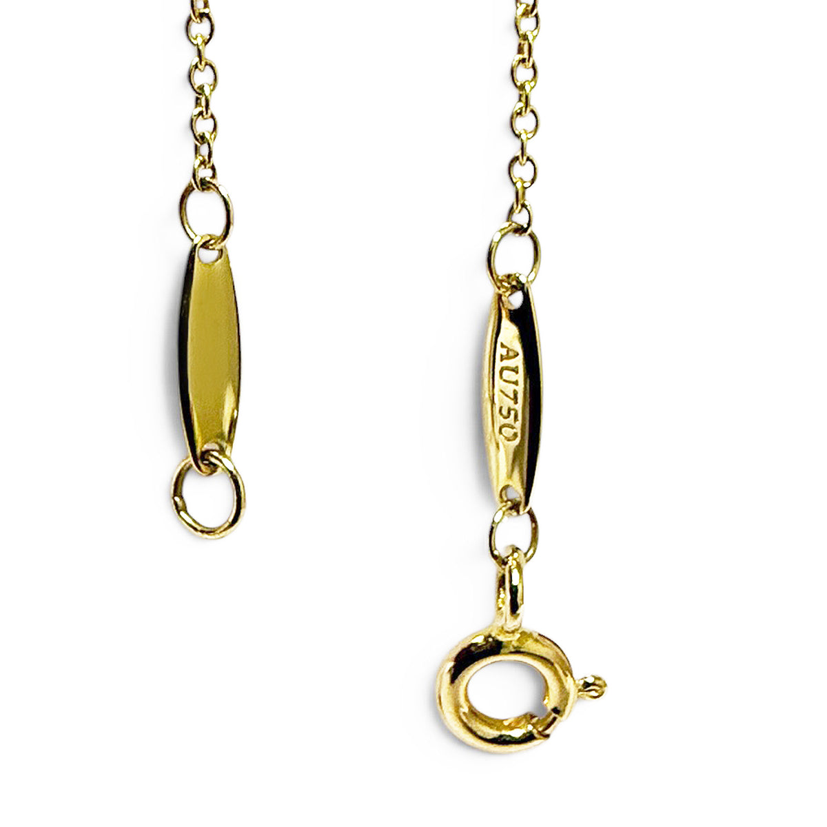 【美品】TIFFANY ティファニー バイザヤード エルサ ペレッティ K18 YG 750 ダイヤモンド 一粒 イエローゴールド ネックレス ペンダント アクセサリー 箱