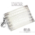 【新品・未使用品】ディオール DIOR レディ カードケース パスケース 定期入れ ヒマラヤ クロコ アリゲーター チャーム 白 ホワイト 箱付