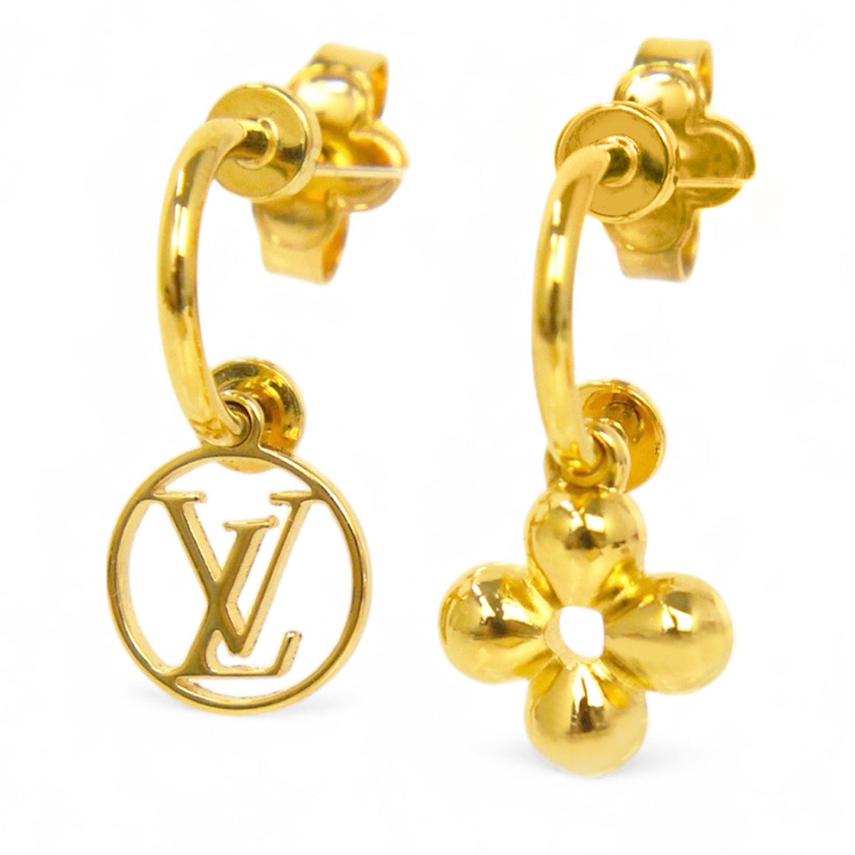 【未使用・保管品】ルイ ヴィトン LOUIS VUITTON ブルーミング モノグラム フラワー 花 LV ピアス フープ ゴールド 金 M64859 箱付