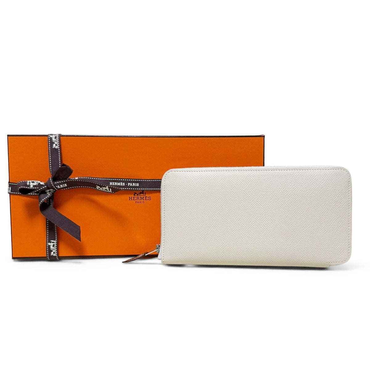 【未使用・保管品】エルメス HERMES アザップ ロング シルク イン 長財布 コイン カード ケース エクスリブリス クレ オフホワイト ピンク