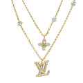 【未使用・保管品】ルイ ヴィトン LOUIS VUITTON ネックレス フラワー レディ ゴールド LV ラインストーン M01845 レディース 現行 箱付