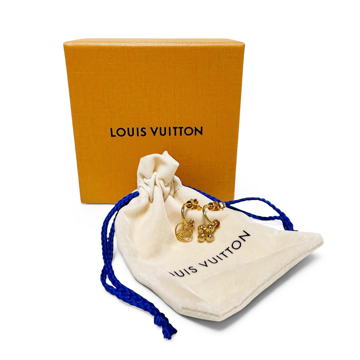【未使用・保管品】ルイ ヴィトン LOUIS VUITTON ブルーミング モノグラム フラワー 花 LV ピアス フープ ゴールド 金 M64859 箱付