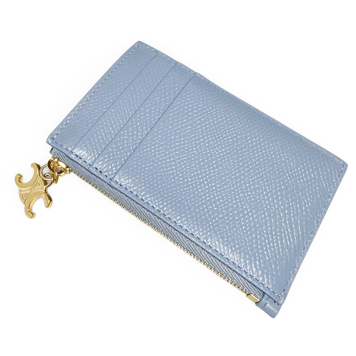 【未使用・保管品】セリーヌ CELINE ZIPPED CARD HOLDER ジップ トリオンフ カード ホルダー 財布 ブルー フラグメント コイン 10M083