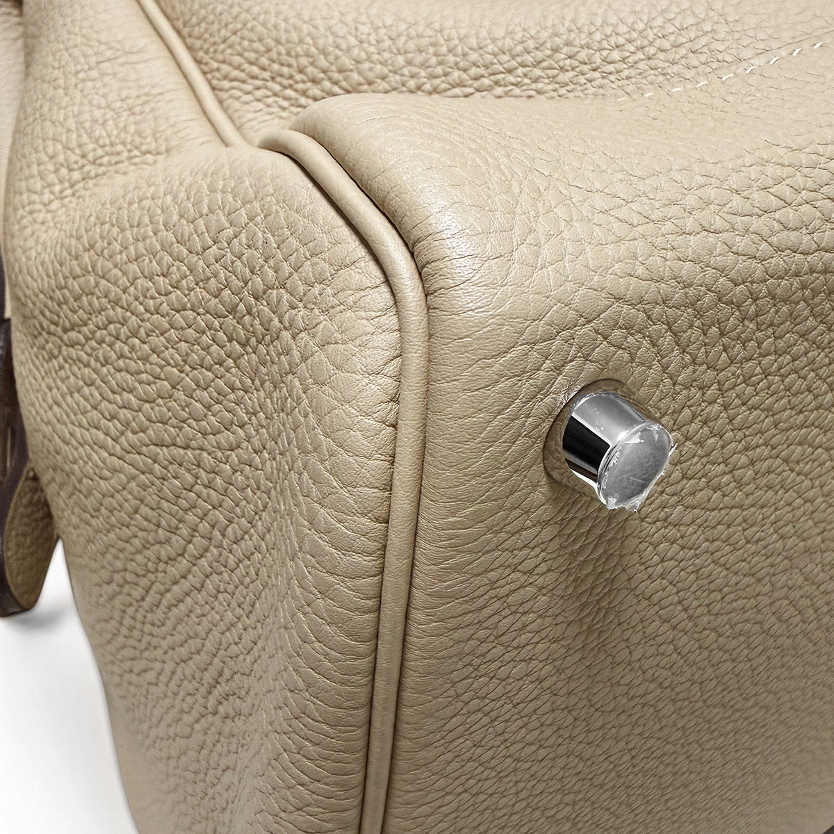 【未使用・保管品】エルメス HERMES ワラゴ キャビン 35 ボストンバッグ ハンドバッグ トゴ トレンチ レザー ベージュ シルバー金具 C刻印