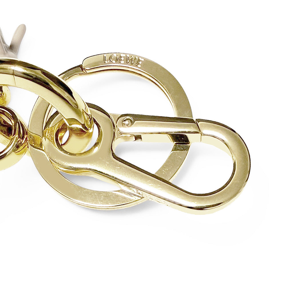 【未使用・保管品】ロエベ LOEWE Suna Fujita チャーム キーリング キーホルダー うさぎ ラビット アナグラム ロゴ ゴールド C621232XJY