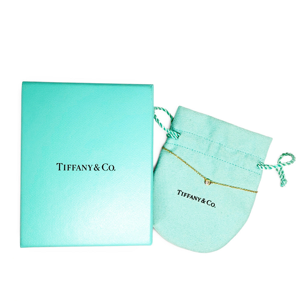 【美品】TIFFANY ティファニー バイザヤード エルサ ペレッティ K18 YG 750 ダイヤモンド 一粒 イエローゴールド ネックレス ペンダント アクセサリー 箱
