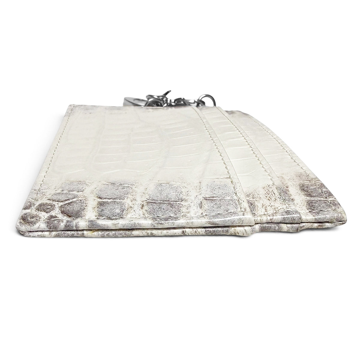 【新品・未使用品】ディオール DIOR レディ カードケース パスケース 定期入れ ヒマラヤ クロコ アリゲーター チャーム 白 ホワイト 箱付