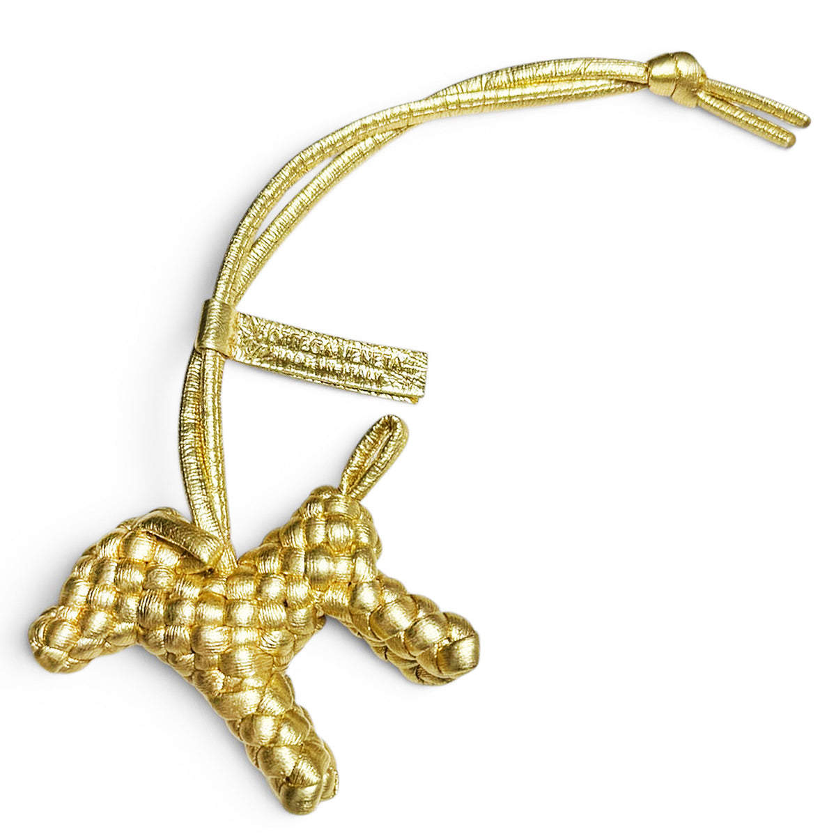 【新品・未使用品】ボッテガ ヴェネタ BOTTEGA VENETA バッグ チャーム ドッグ 犬 レザー ゴールド 金 イントレチャート 807068 箱付