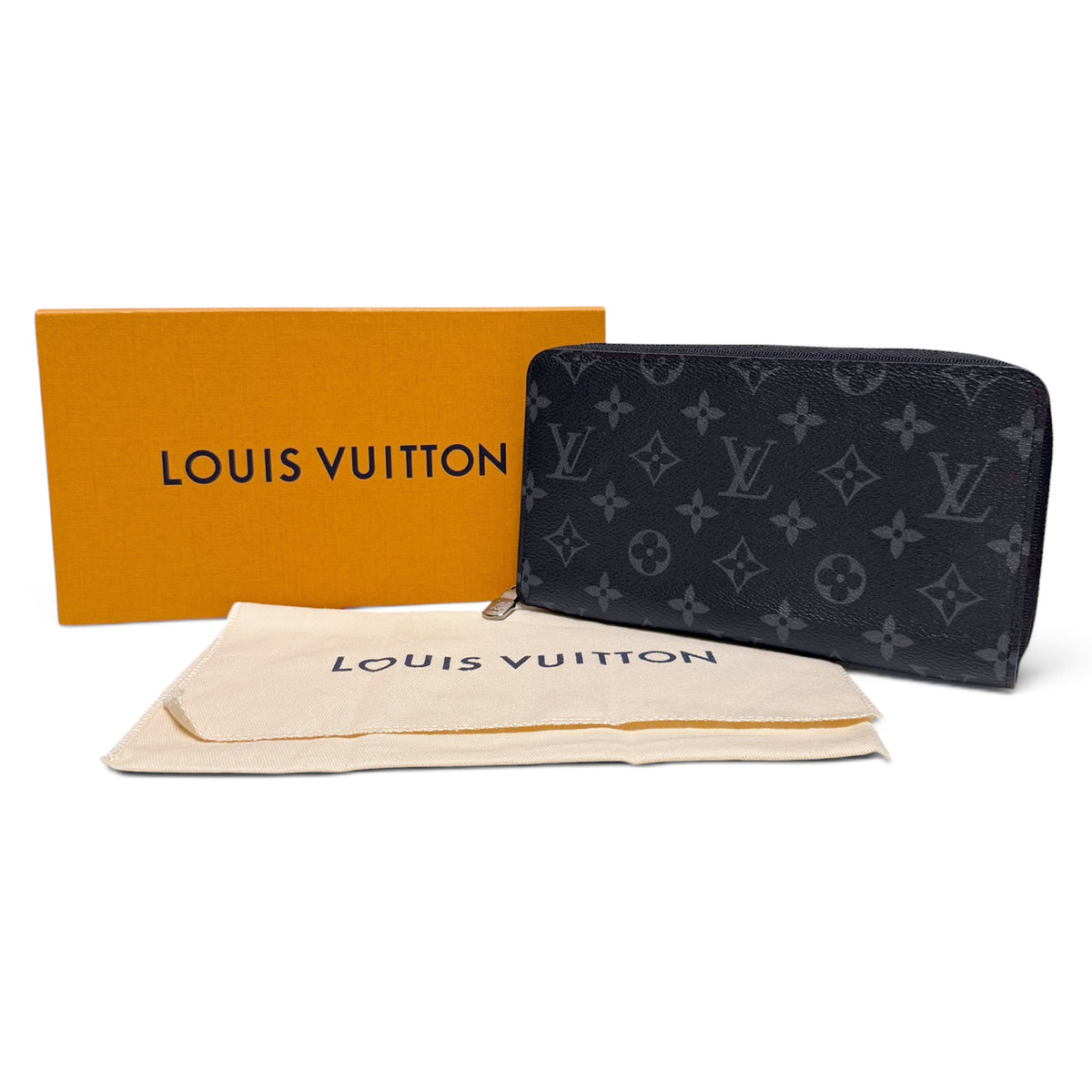 【美品】ルイ ヴィトン LOUIS VUITTON ジッピー オーガナイザー NM 長財布 コイン カード ケース モノグラム エクリプス ブラック M82081
