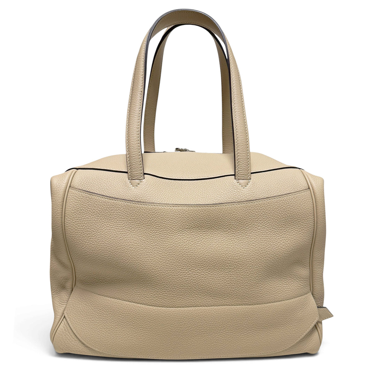 【未使用・保管品】エルメス HERMES ワラゴ キャビン 35 ボストンバッグ ハンドバッグ トゴ トレンチ レザー ベージュ シルバー金具 C刻印
