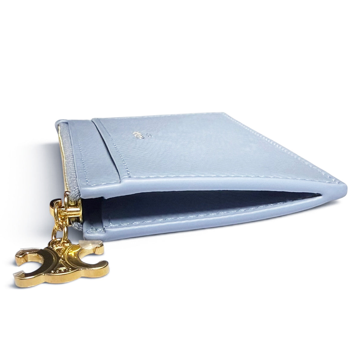 【未使用・保管品】セリーヌ CELINE ZIPPED CARD HOLDER ジップ トリオンフ カード ホルダー 財布 ブルー フラグメント コイン 10M083