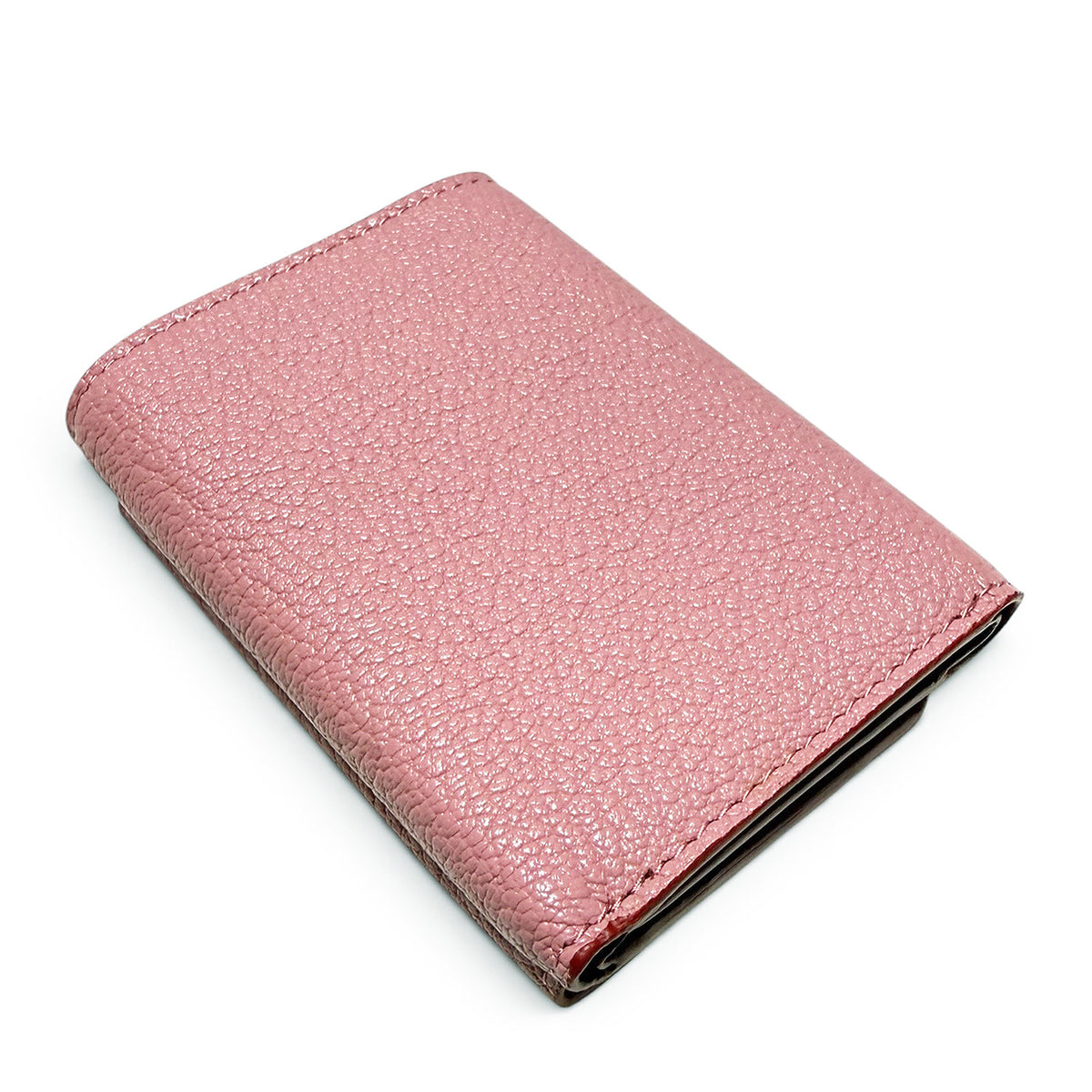 【未使用】ミュウミュウ miumiu マドラス ラブ MADRAS LOVE 三つ折り財布 コンパクト ピンク ROSA コイン カード ケース ハート 5MH021