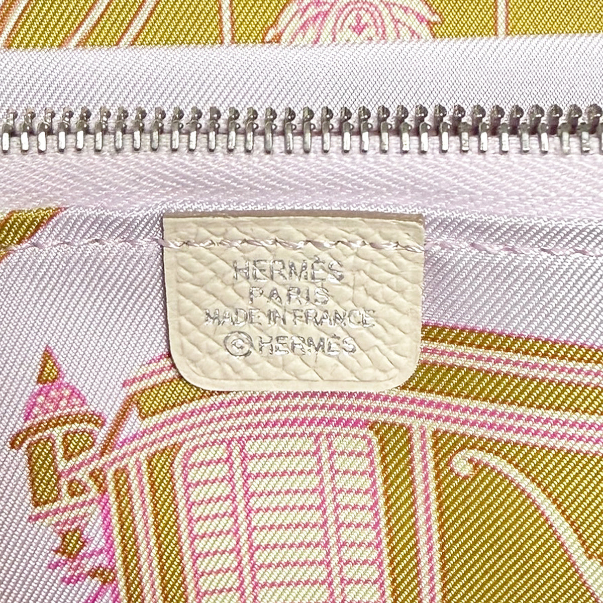 【未使用・保管品】エルメス HERMES アザップ ロング シルク イン 長財布 コイン カード ケース エクスリブリス クレ オフホワイト ピンク