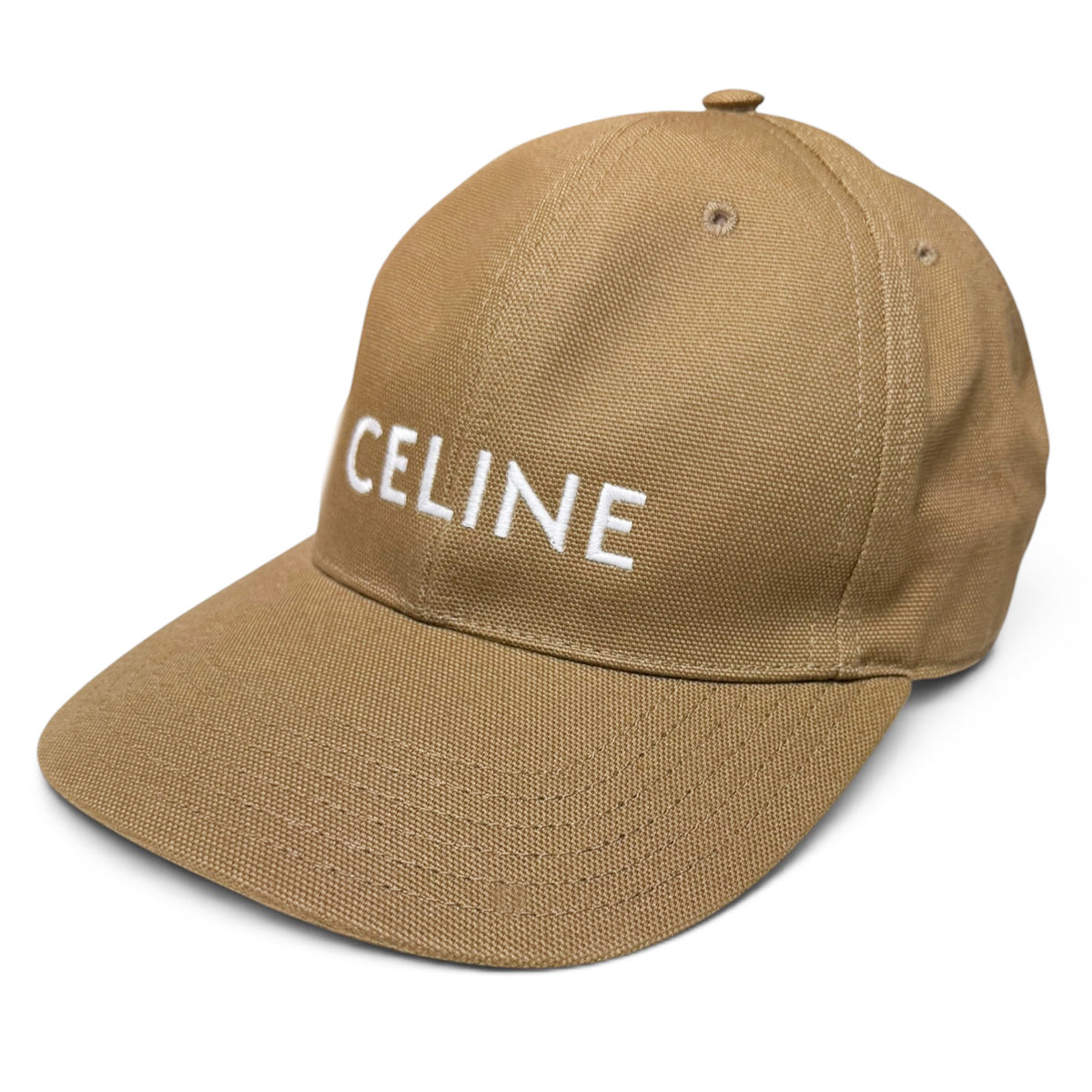 【未使用・保管品】セリーヌ CELINE ベースボール キャップ 帽子 コットン ライト ブラウン 茶 ロゴ メンズ レディース 2AU6K147V タグ付き