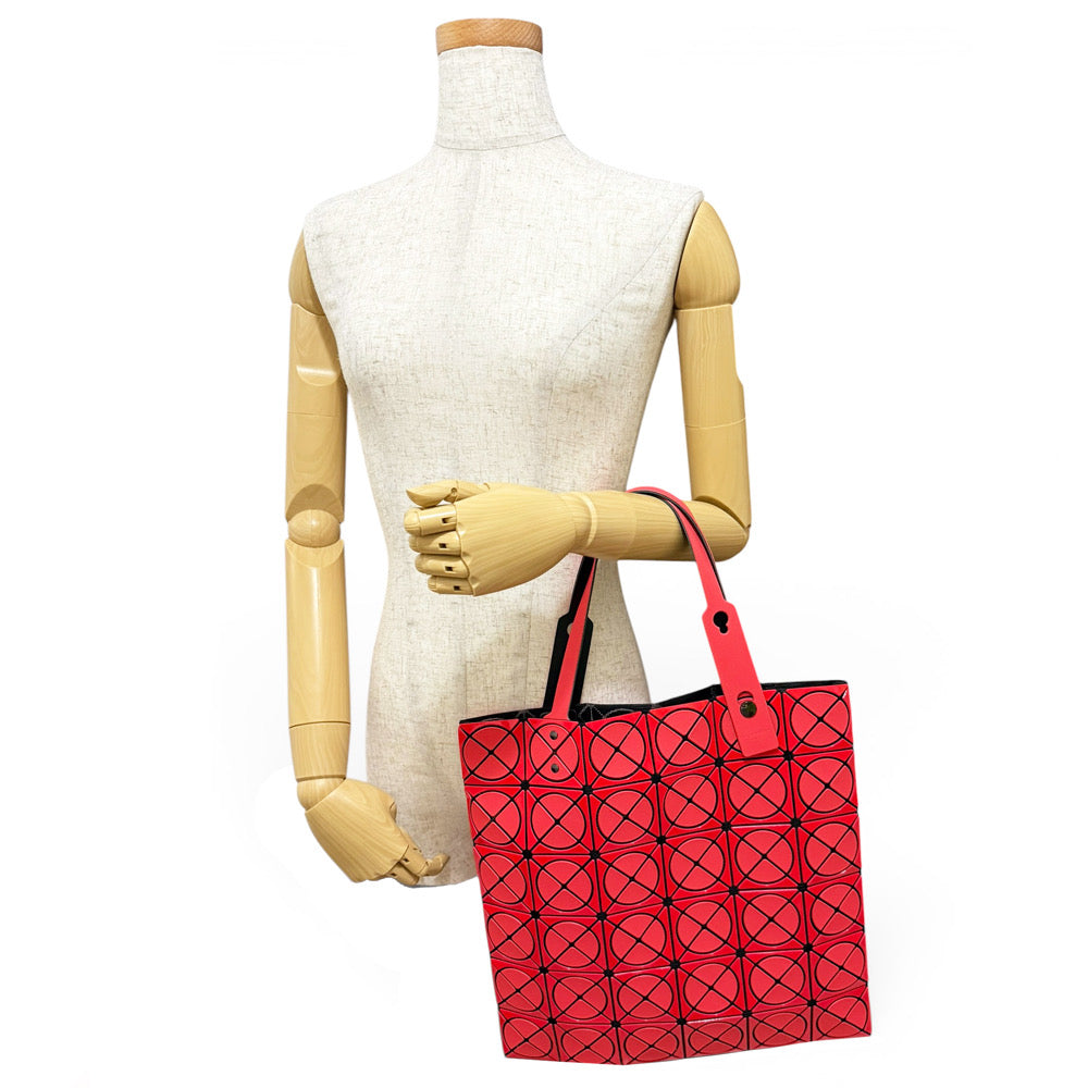【未使用・保管品】イッセイミヤケ ISSEY MIYAKE バオバオ BAOBAO トート ハンドバッグ 鞄 6×6 赤 レッド ピンク 両面 ドット BB01-AG832