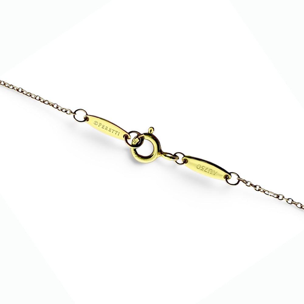 【美品】TIFFANY ティファニー バイザヤード エルサ ペレッティ K18 YG 750 ダイヤモンド 一粒 イエローゴールド ネックレス ペンダント アクセサリー 箱