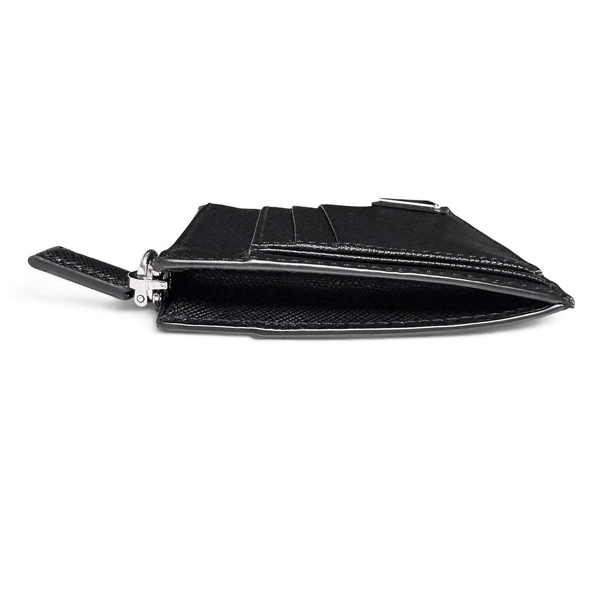 【未使用・保管品】プラダ PRADA サフィアーノ トライアングル カードケース 財布 コイン カード フラグメントケース ブラック 黒 2MC067
