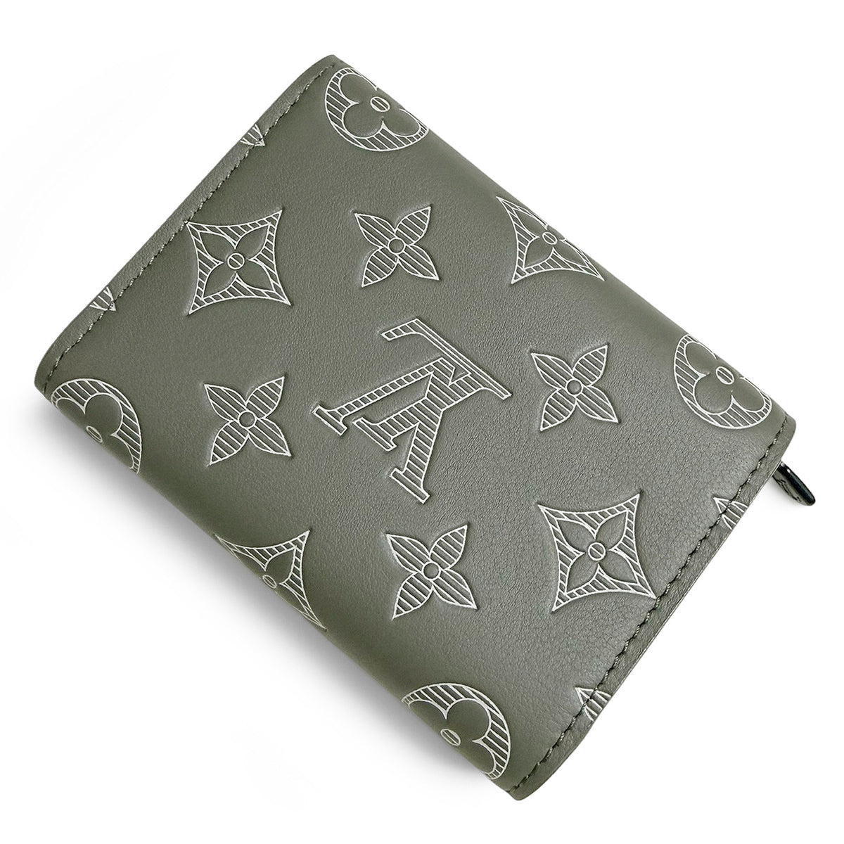 【新品・未使用品】ルイ ヴィトン LOUIS VUITTON ヴィクター ウォレット コンパクト 三つ折り 財布 モノグラム シャドウ コイン カード ケース グリーン M13216 箱