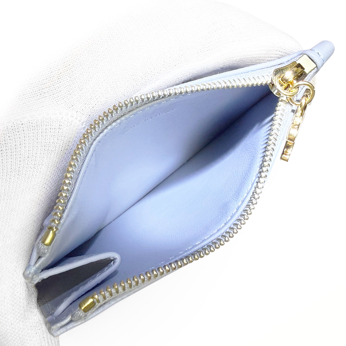 【未使用・保管品】セリーヌ CELINE ZIPPED CARD HOLDER ジップ トリオンフ カード ホルダー 財布 ブルー フラグメント コイン 10M083