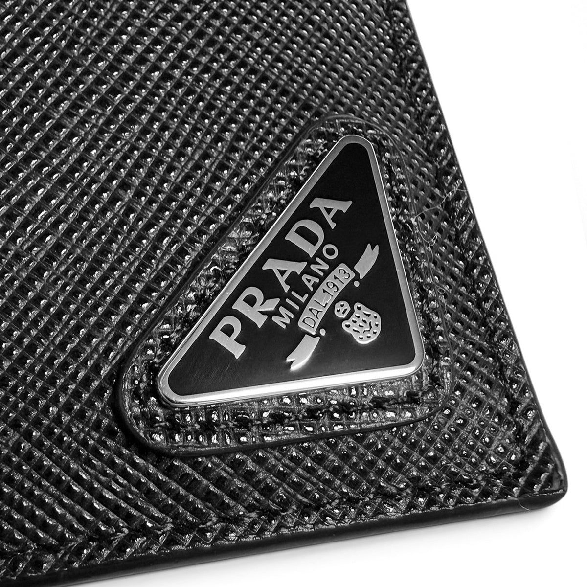【未使用・保管品】プラダ PRADA サフィアーノ トライアングル カードケース 財布 コイン カード フラグメントケース ブラック 黒 2MC067