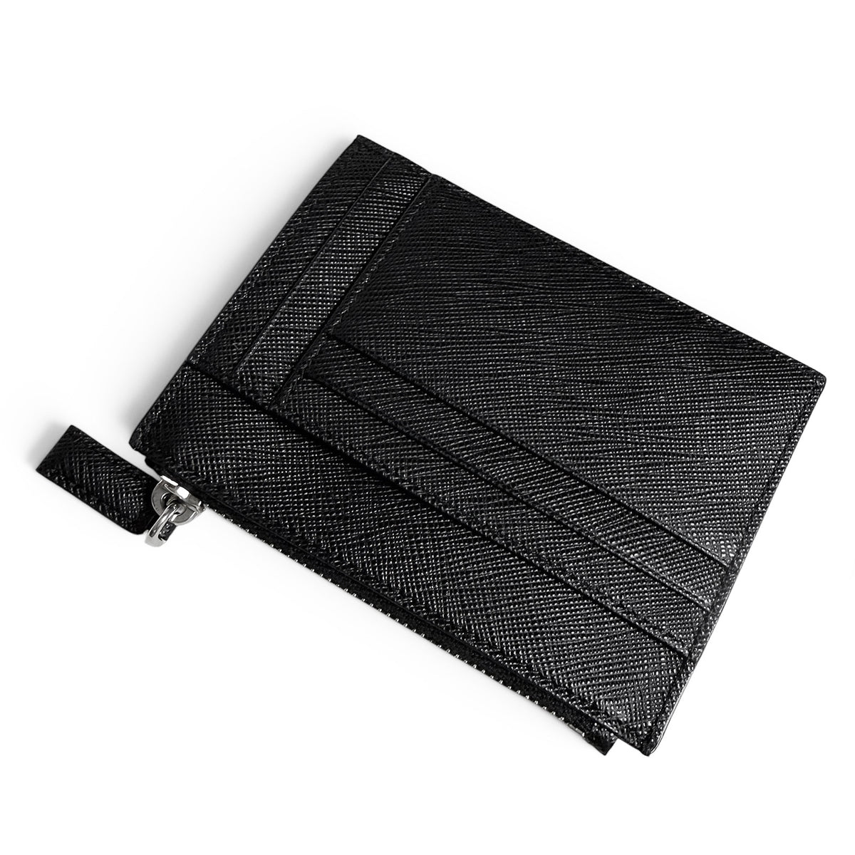【未使用・保管品】プラダ PRADA サフィアーノ トライアングル カードケース 財布 コイン カード フラグメントケース ブラック 黒 2MC067