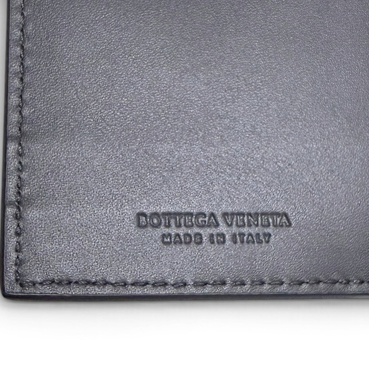 【未使用・保管品】ボッテガ ヴェネタ BOTTEGA VENETA カードケース 定期 イントレチャート レザー パスケース ビジネス グレー 箱付
