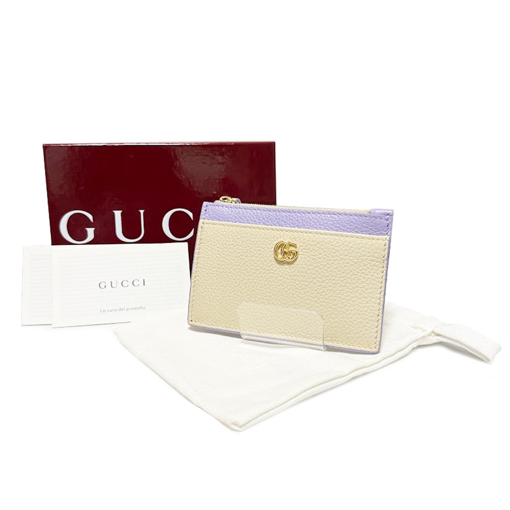 【未使用・保管品】グッチ GUCCI 日本限定 ダブルG カードケース コイン ケース フラグメント バイカラー ベージュ 837966 箱付
